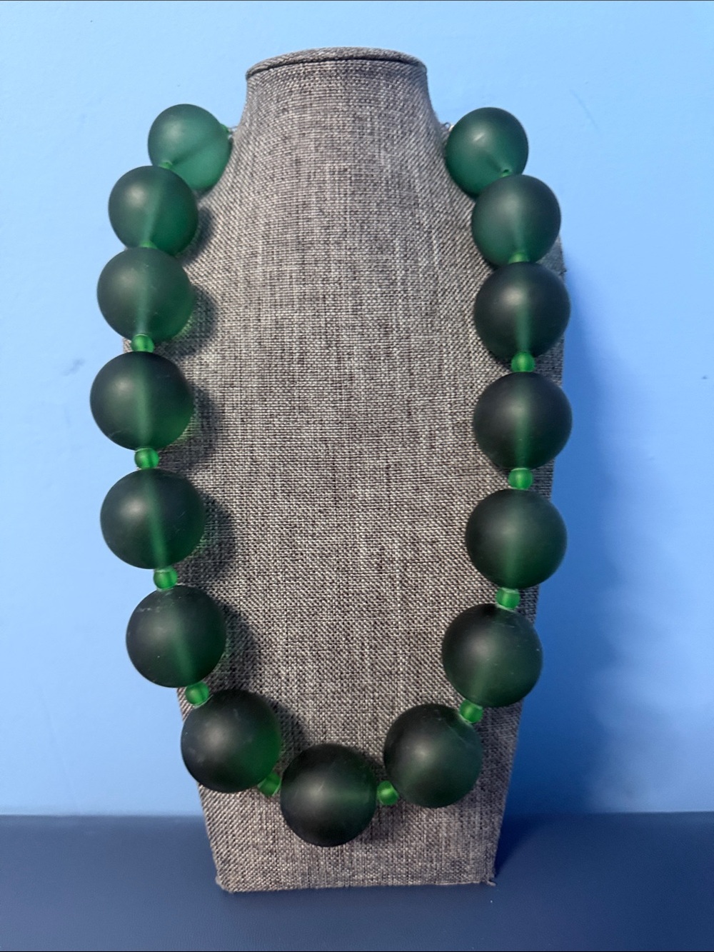 Sassy Jones Dina Frosted Green Bead Necklace